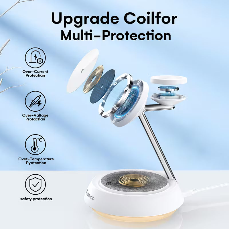 ZEEHOO 4-in-1 Wireless Charger MagLamp 15W