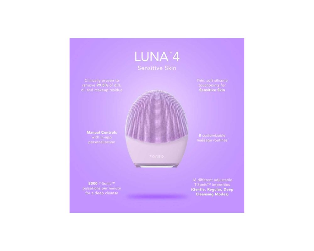 FOREO LUNA 4 Smart Facial Cleansing & Firming Device for Sensitive Skin: Ultimate Skincare Solution - YesMegastore