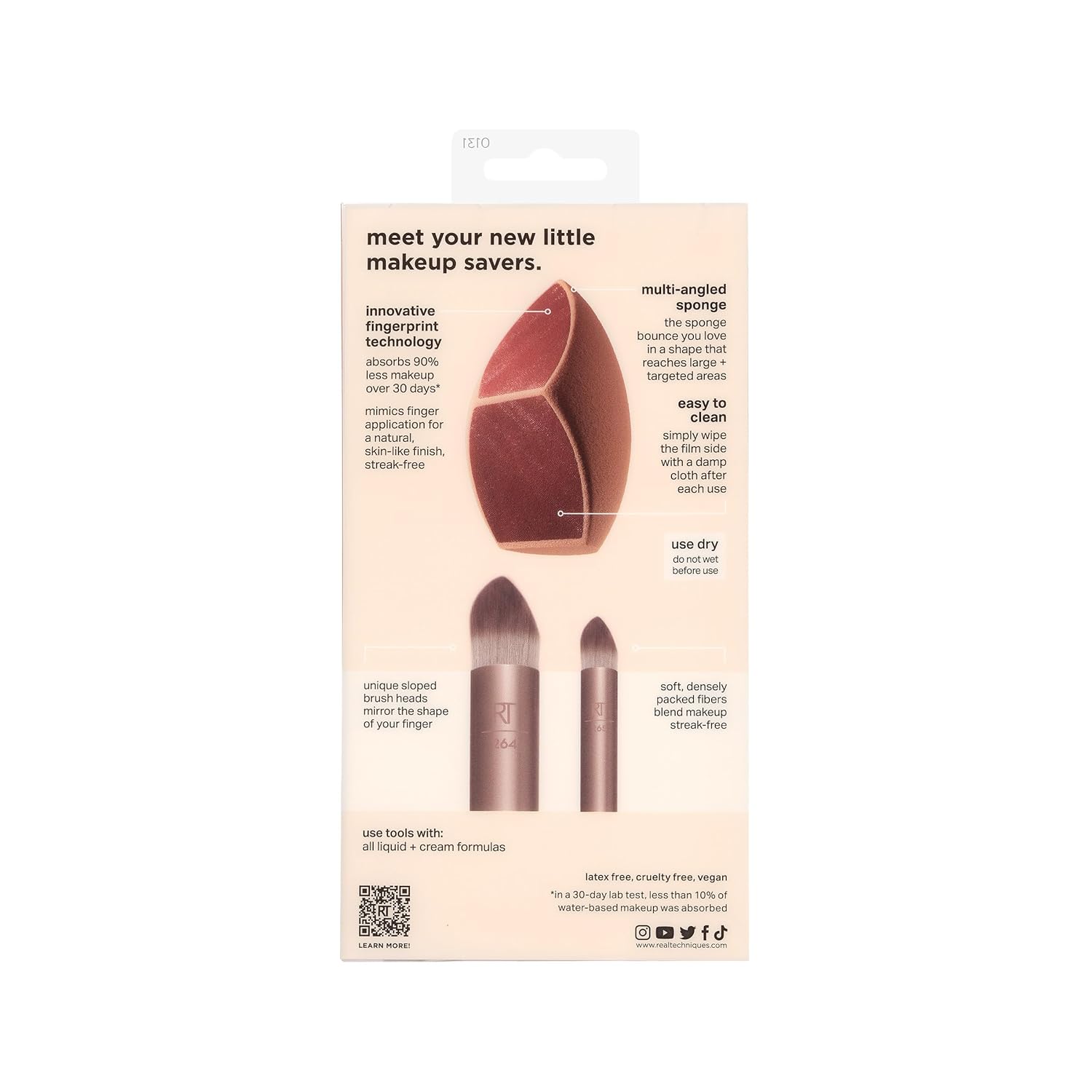 Real Techniques Makeupsaver Sponge + Brush Trio - YesMegastore