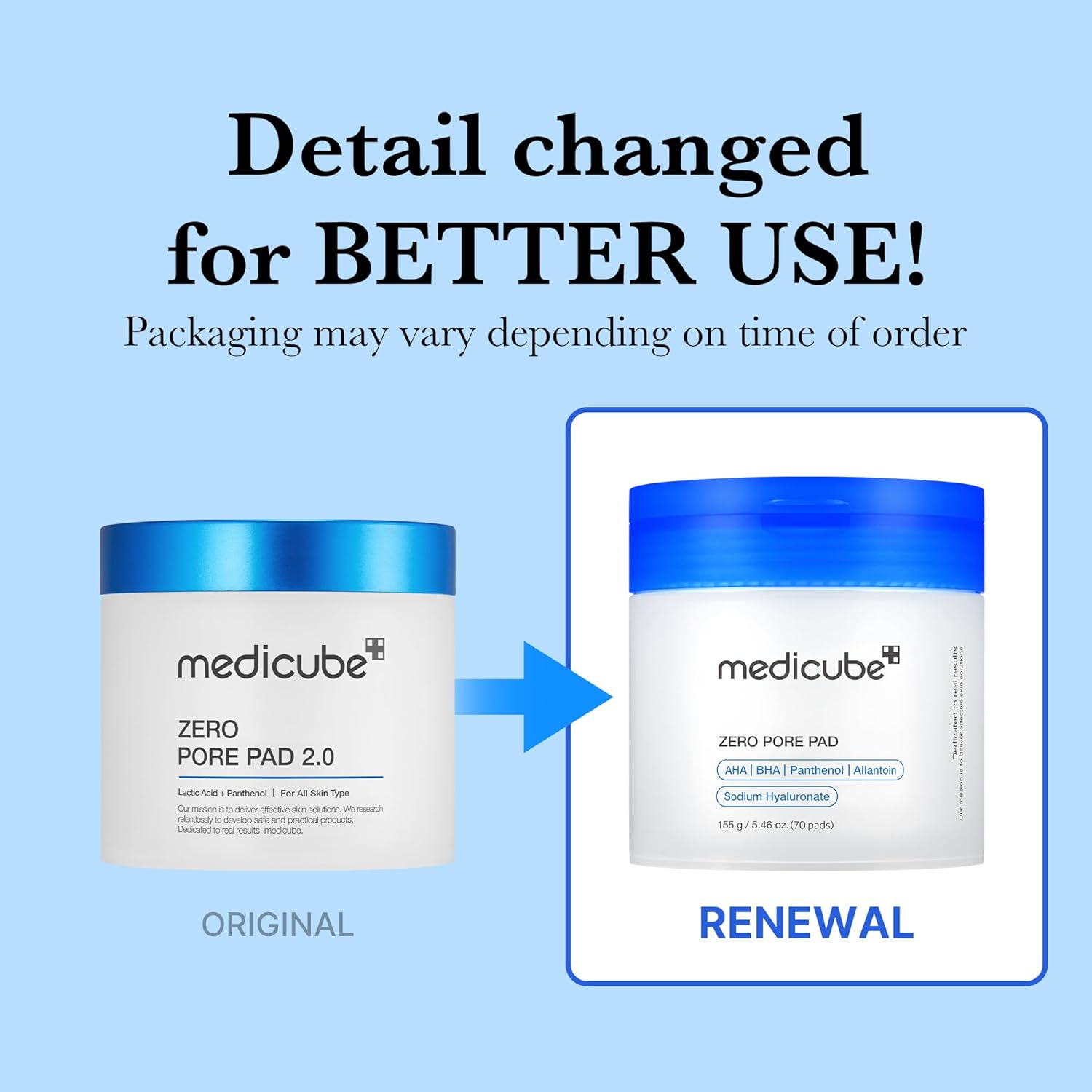 Medicube Zero Pore Pads 2.0, Dual-Textured Facial Toner Pads for Exfoliation and Pore (70 pads) - YesMegastore