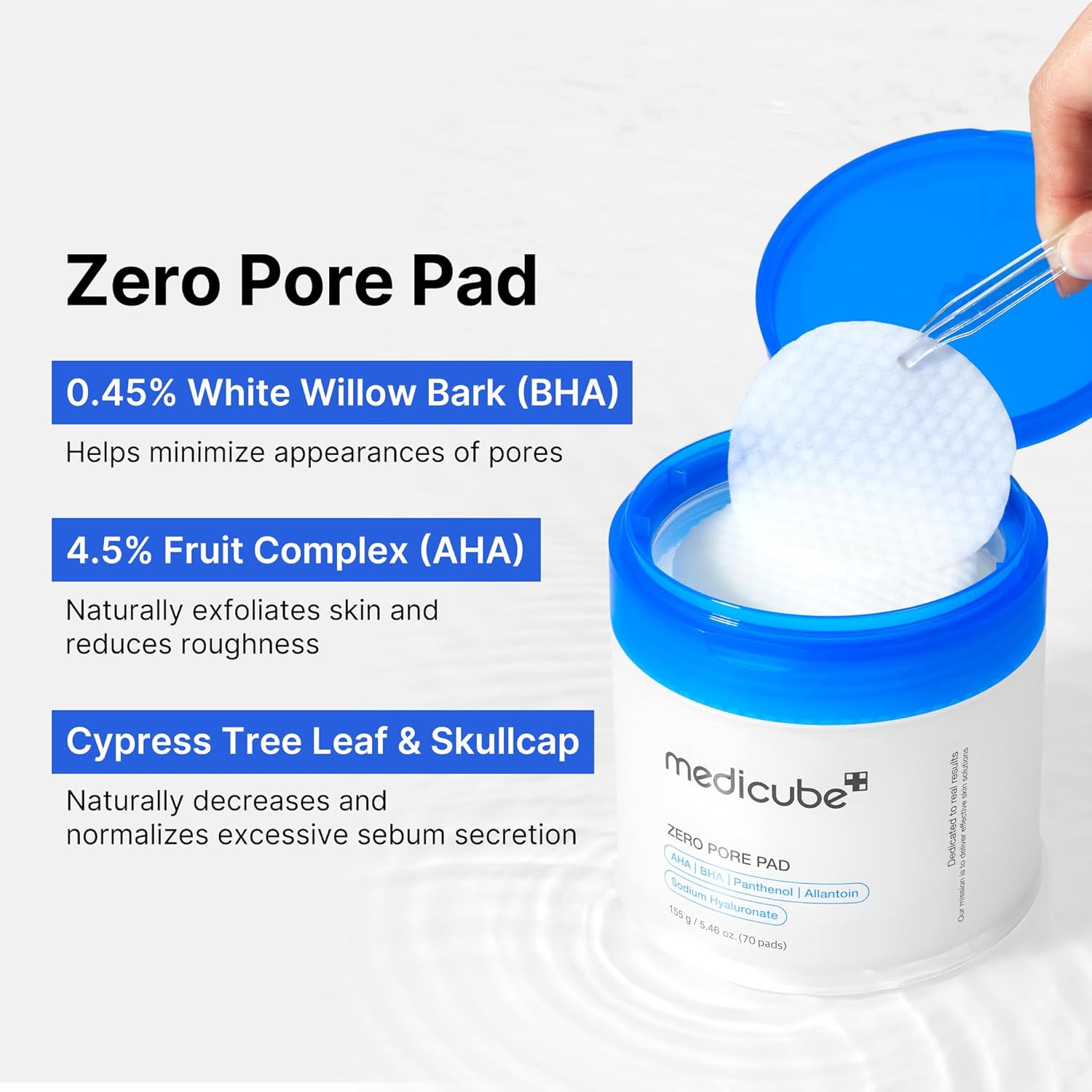 Medicube Zero Pore Pads 2.0, Dual-Textured Facial Toner Pads for Exfoliation and Pore (70 pads) - YesMegastore