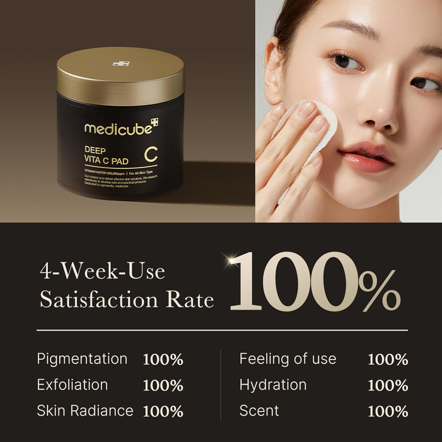 Medicube Deep Vita C Facial Pads, Vitamin C Toner Pads for Uneven Skin Tone - YesMegastore