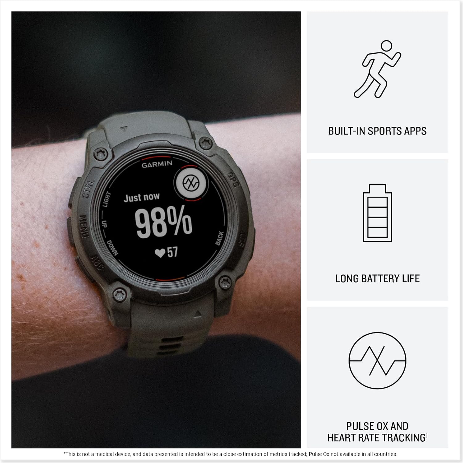 Garmin Instinct E 45mm Rugged Outdoor GPS Smartwatch Black