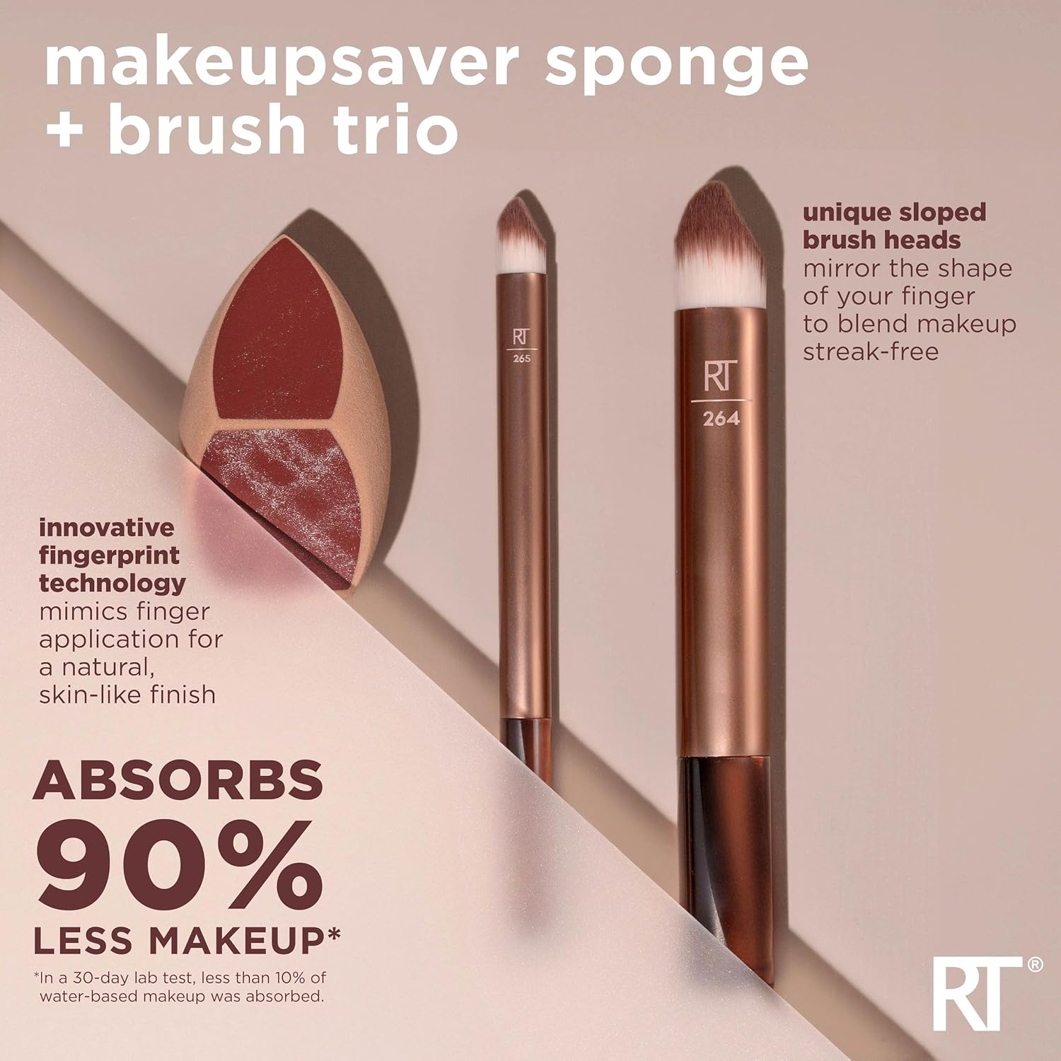 Real Techniques Makeupsaver Sponge + Brush Trio - YesMegastore