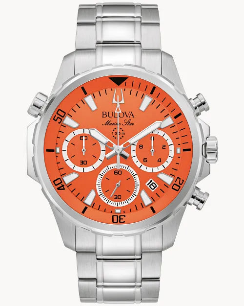Bulova Marine Star 96B395 Chronograph – Orange Dial