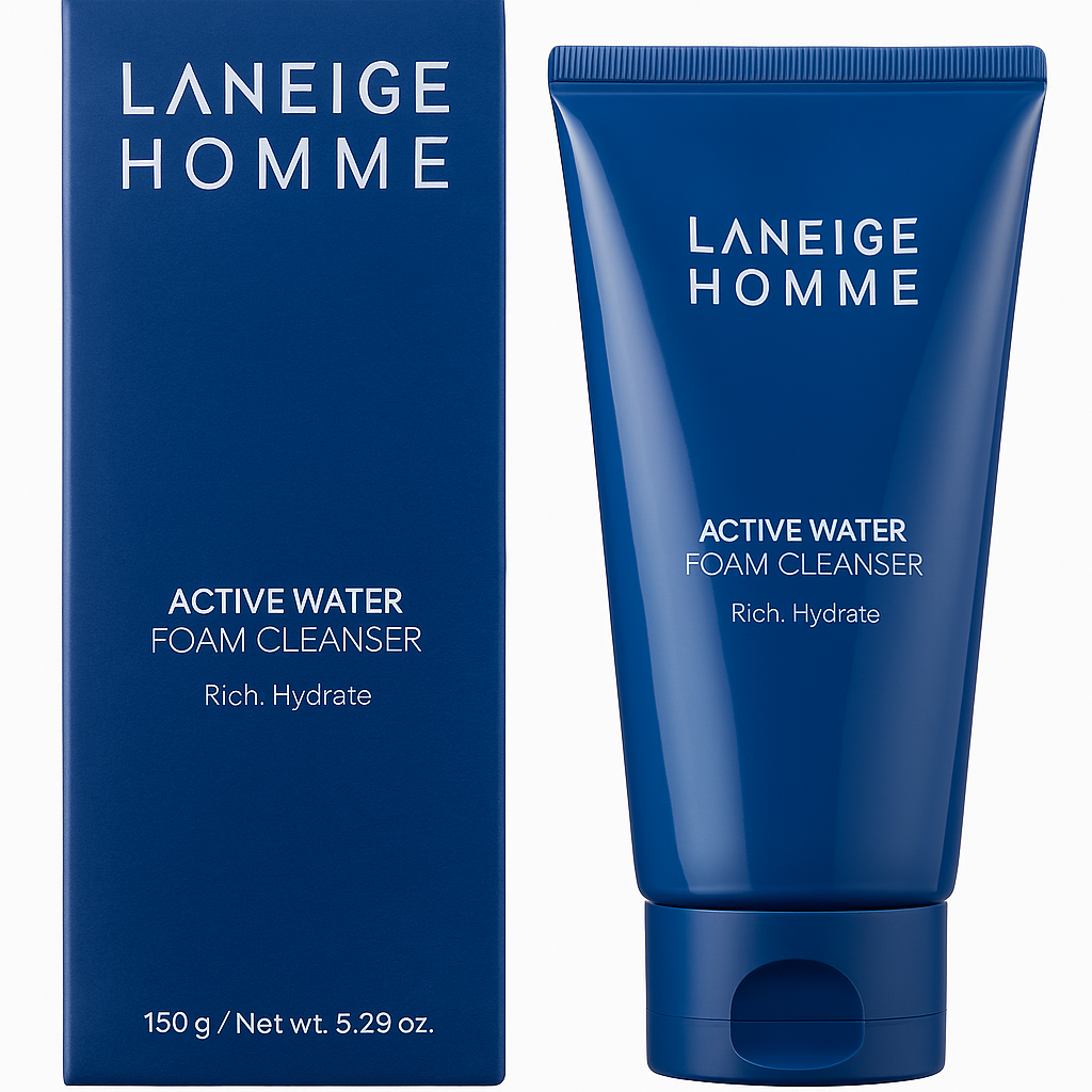 LANEIGE HOMME Active Water Foam Cleanser – 150g / 5.29 oz