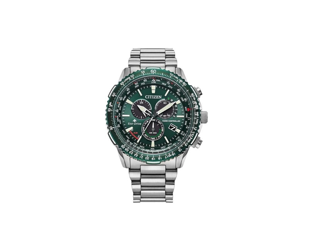 Watch Citizen Eco-Drive Pilot Chronograph with Atomic Timekeeping: The Ultimate Timekeeping Companion - YesMegastore