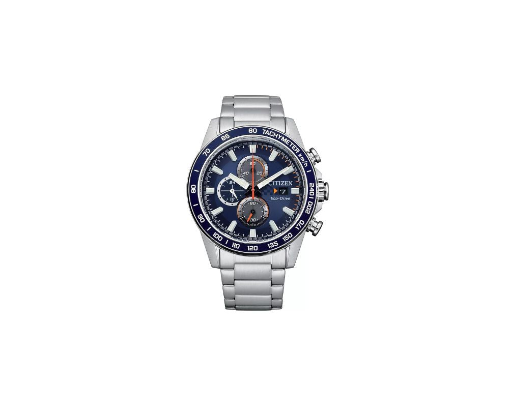 Citizen Men's Sport Casual Chronograph Eco-Drive Silver Watch 44 MM CA0781-50L: Precision and Style for the Modern Man - YesMegastore