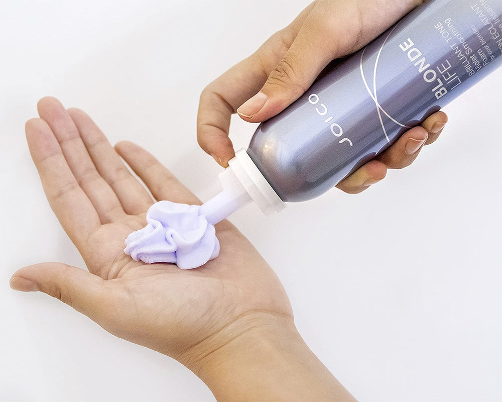 Joico Blonde Life Brilliant Tone Violet Smoothing Foam - Enhances Blonde Hair and Controls Frizz - YesMegastore